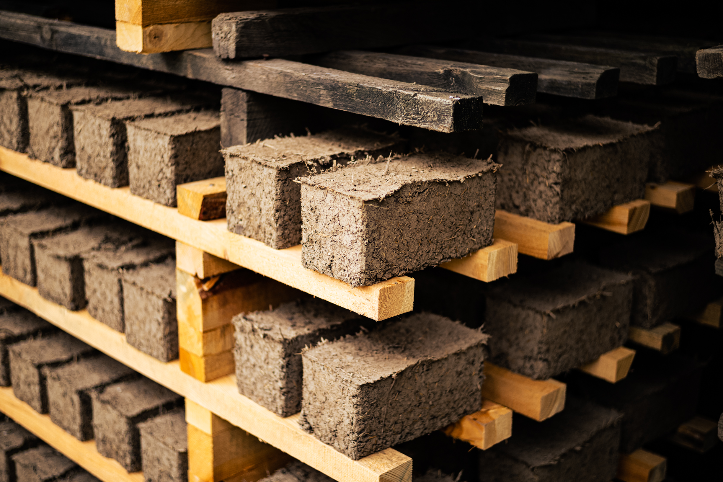 Bricks during drying